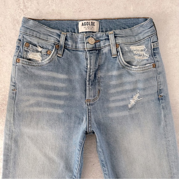 AGOLDE Sophie Mid-Rise Skinny Jean With Chewed Hem & Waistband, 25 - Picture 7 of 14